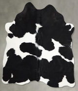 Black and White Medium Brazilian Cowhide Rug 4'10"H x 4'11"W #A56062 by Hudson Hides