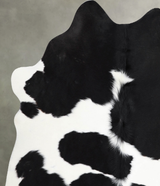 Black and White Medium Brazilian Cowhide Rug 4'10"H x 4'11"W #A56062 by Hudson Hides