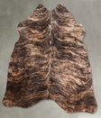 Dark Brindle Medium Brazilian Cowhide Rug 4'9"H x 4'11"W #A56063 by Hudson Hides