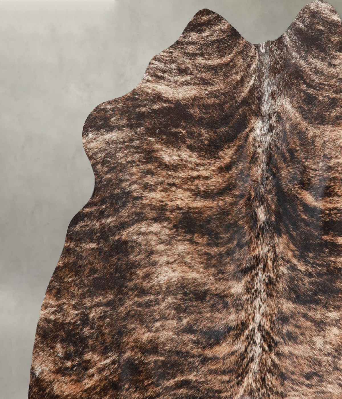 Dark Brindle Medium Brazilian Cowhide Rug 4'9"H x 4'11"W #A56063 by Hudson Hides