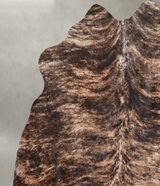 Dark Brindle Medium Brazilian Cowhide Rug 4'9"H x 4'11"W #A56063 by Hudson Hides
