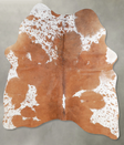 Salt and Pepper Brown Medium Brazilian Cowhide Rug 4'10"H x 4'3"W #A56067 by Hudson Hides