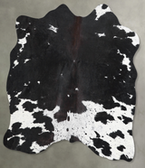 Black and White Medium Brazilian Cowhide Rug 4'1"H x 4'2"W #A56069 by Hudson Hides