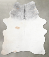 Grey with Beige Medium Brazilian Cowhide Rug 5'11"H x 4'5"W #A56073 by Hudson Hides