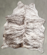 Grey Brindle Large Brazilian Cowhide Rug 6'10"H x 5'7"W #A56076 by Hudson Hides
