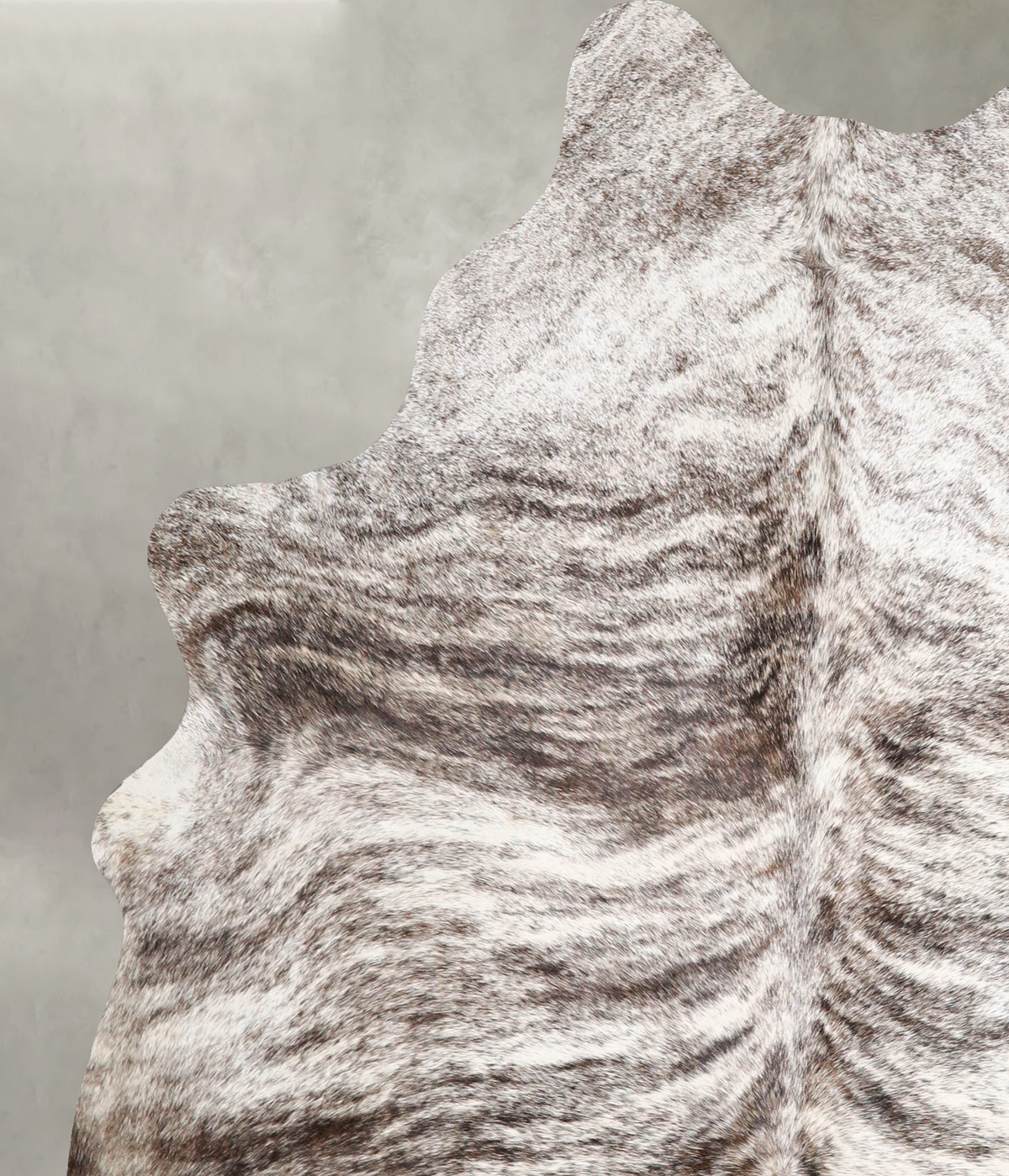 Grey Brindle Large Brazilian Cowhide Rug 6'10"H x 5'7"W #A56076 by Hudson Hides