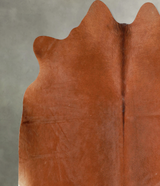 Solid Brown Large Brazilian Cowhide Rug 6'0"H x 6'7"W #A56080 by Hudson Hides