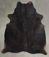 Solid Black Large Brazilian Cowhide Rug 6'5"H x 5'3"W #A56081 by Hudson Hides