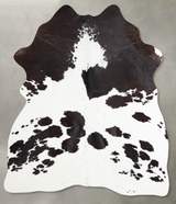 Chocolate and White Medium Brazilian Cowhide Rug 5'5"H x 4'4"W #A56085 by Hudson Hides