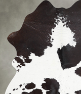 Chocolate and White Medium Brazilian Cowhide Rug 5'5"H x 4'4"W #A56085 by Hudson Hides