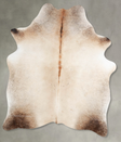 Ivory with Beige Large Brazilian Cowhide Rug 6'2"H x 5'2"W #A56088 by Hudson Hides