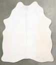Solid White Medium Brazilian Cowhide Rug 6'0"H x 4'4"W #A56089 by Hudson Hides