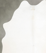 Solid White Medium Brazilian Cowhide Rug 6'0"H x 4'4"W #A56089 by Hudson Hides
