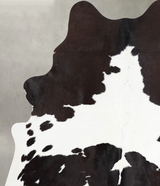 Chocolate and White Large Brazilian Cowhide Rug 6'2"H x 5'2"W #A56102 by Hudson Hides