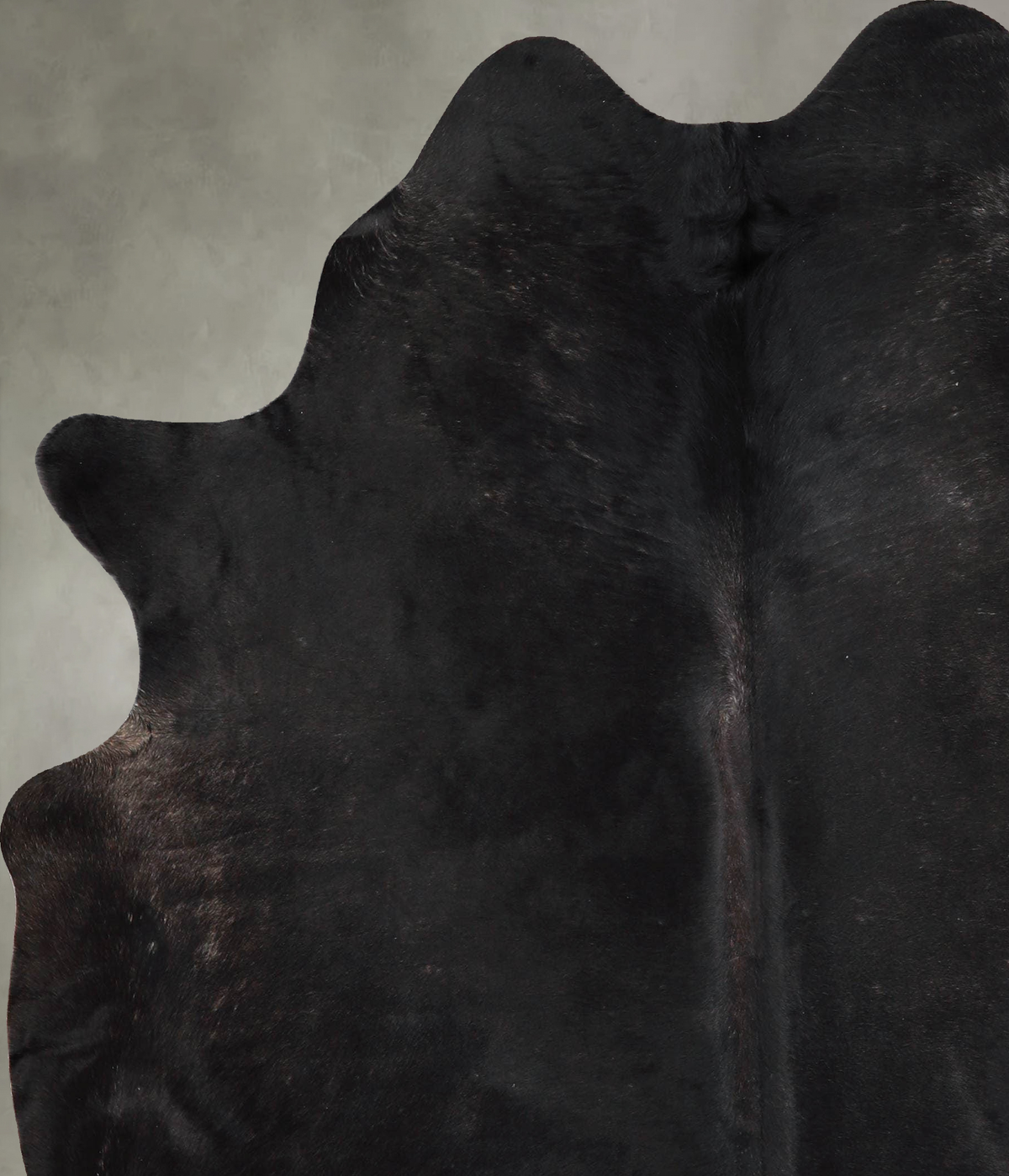 Solid Black Large Brazilian Cowhide Rug 6'7"H x 5'7"W #A56109 by Hudson Hides