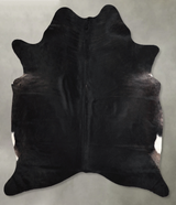 Solid Black Large Brazilian Cowhide Rug 6'11"H x 5'10"W #A56129 by Hudson Hides