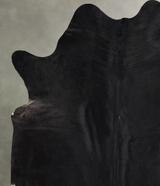 Solid Black Large Brazilian Cowhide Rug 6'11"H x 5'10"W #A56129 by Hudson Hides