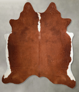 Brown and White Regular XX-Large Brazilian Cowhide Rug 7'5"H x 7'3"W #A56133 by Hudson Hides