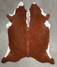 Brown and White Regular XX-Large Brazilian Cowhide Rug 7'9"H x 7'3"W #A56134 by Hudson Hides