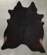 Solid Black XX-Large Brazilian Cowhide Rug 7'7"H x 6'11"W #A56136 by Hudson Hides