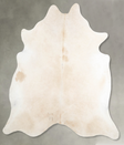 Ivory with Beige X-Large Brazilian Cowhide Rug 7'3"H x 6'10"W #A56137 by Hudson Hides