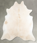 Ivory with Beige X-Large Brazilian Cowhide Rug 7'3"H x 6'10"W #A56137 by Hudson Hides