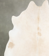Ivory with Beige X-Large Brazilian Cowhide Rug 7'3"H x 6'10"W #A56137 by Hudson Hides