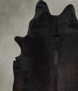 Solid Black X-Large Brazilian Cowhide Rug 6'10"H x 6'6"W #A56138 by Hudson Hides
