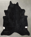 Solid Black Large Brazilian Cowhide Rug 6'5"H x 6'0"W #A56139 by Hudson Hides