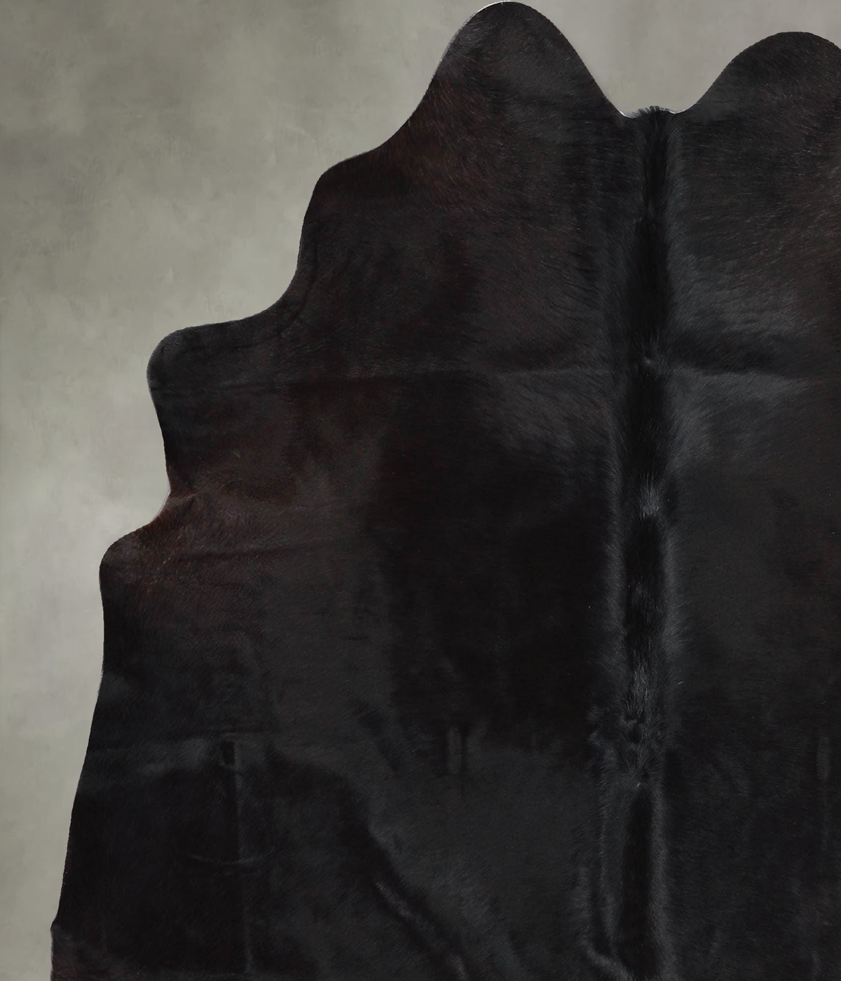 Solid Black Large Brazilian Cowhide Rug 6'0"H x 5'3"W #A56140 by Hudson Hides