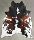 Chocolate and White Large Brazilian Cowhide Rug 6'10"H x 5'7"W #A56159 by Hudson Hides