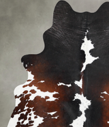 Chocolate and White Large Brazilian Cowhide Rug 6'10"H x 5'7"W #A56159 by Hudson Hides
