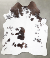 Brown and White Regular Medium Brazilian Cowhide Rug 4'5"H x 3'11"W #A56168 by Hudson Hides