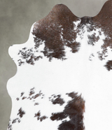 Brown and White Regular Medium Brazilian Cowhide Rug 4'5"H x 3'11"W #A56168 by Hudson Hides