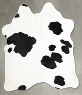 Black and White Medium Brazilian Cowhide Rug 5'1"H x 5'1"W #A56170 by Hudson Hides