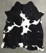 Black and White Medium Brazilian Cowhide Rug 5'3"H x 4'8"W #A56171 by Hudson Hides