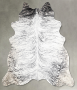 Grey Brindle Large Brazilian Cowhide Rug 5'10"H x 5'9"W #A56207 by Hudson Hides