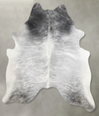 Grey Brindle X-Large Brazilian Cowhide Rug 7'1"H x 6'2"W #A56218 by Hudson Hides