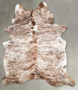 Light Brindle Large Brazilian Cowhide Rug 7'0"H x 5'7"W #A56225 by Hudson Hides