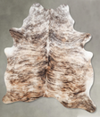 Light Brindle Large Brazilian Cowhide Rug 6'11"H x 5'1"W #A56228 by Hudson Hides