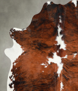 Tricolor X-Large Brazilian Cowhide Rug 7'1"H x 6'1"W #A56232 by Hudson Hides
