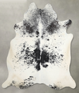 Salt and Pepper Black X-Large Brazilian Cowhide Rug 7'3"H x 6'5"W #A56233 by Hudson Hides
