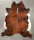 Tricolor X-Large Brazilian Cowhide Rug 7'1"H x 6'9"W #A56234 by Hudson Hides