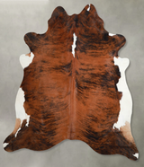 Tricolor X-Large Brazilian Cowhide Rug 7'1"H x 6'9"W #A56234 by Hudson Hides