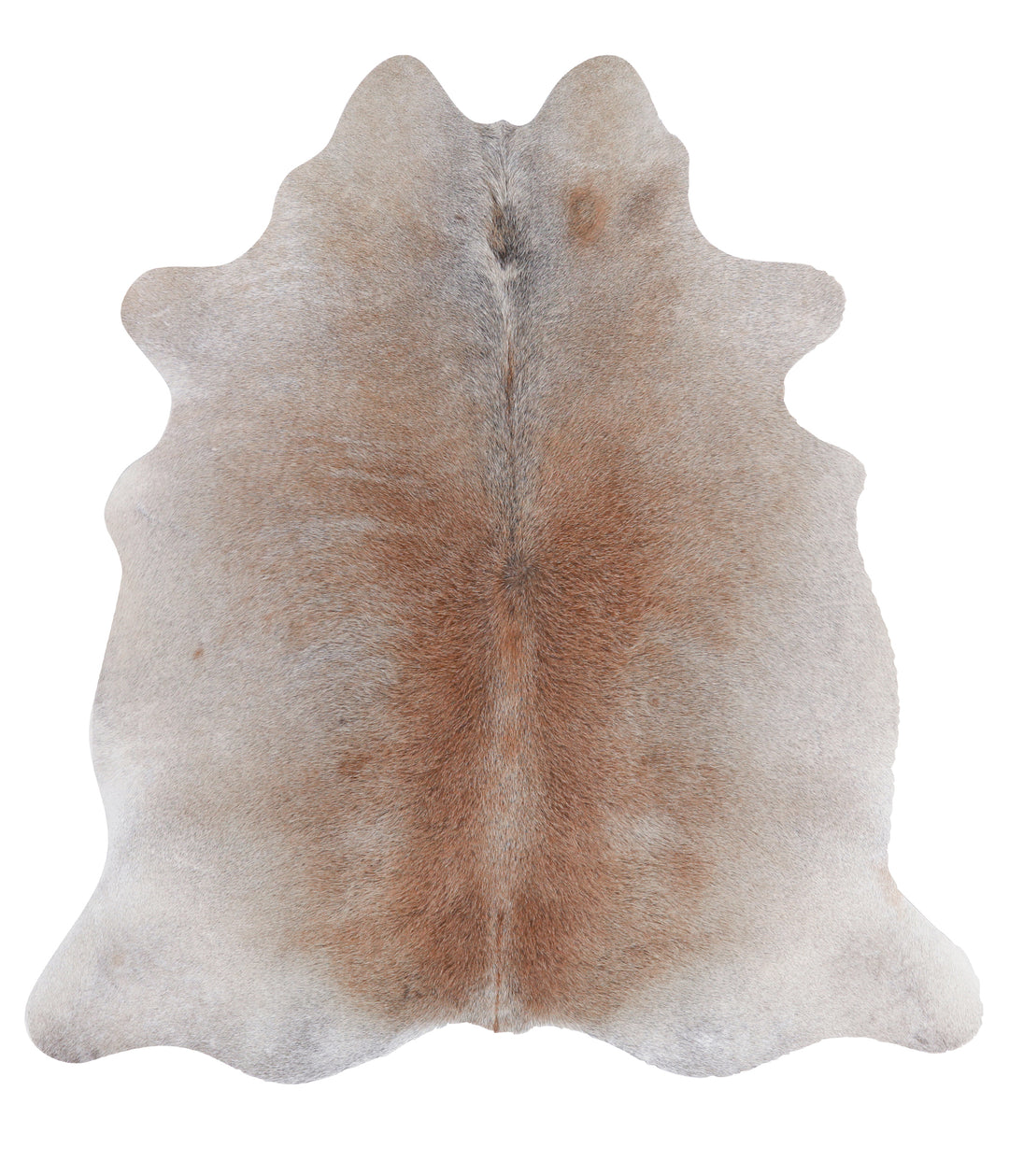 Grey with Beige Large Brazilian Cowhide Rug 6'0"H x 5'7"W #A5624 by Hu