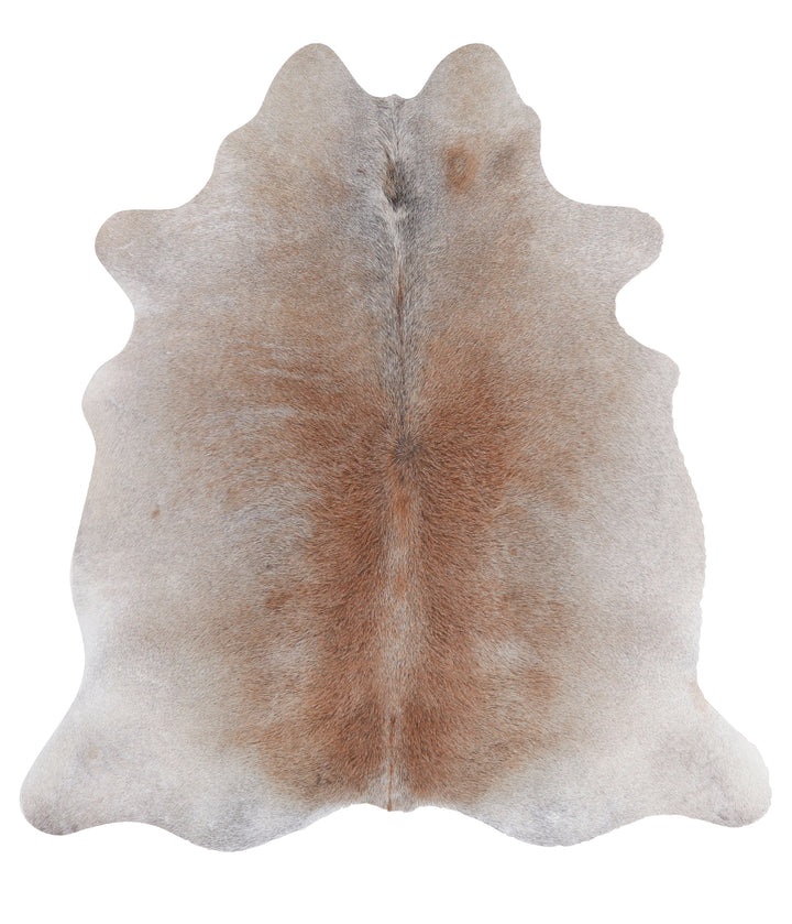 Grey with Beige Large Brazilian Cowhide Rug 6'0"H x 5'7"W #A5624 by Hudson Hides