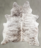 Grey Brindle Large Brazilian Cowhide Rug 6'2"H x 5'4"W #A56244 by Hudson Hides