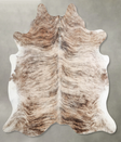 Light Brindle Large Brazilian Cowhide Rug 6'4"H x 6'1"W #A56251 by Hudson Hides