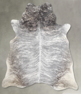 Grey Brindle Large Brazilian Cowhide Rug 6'5"H x 5'11"W #A56253 by Hudson Hides