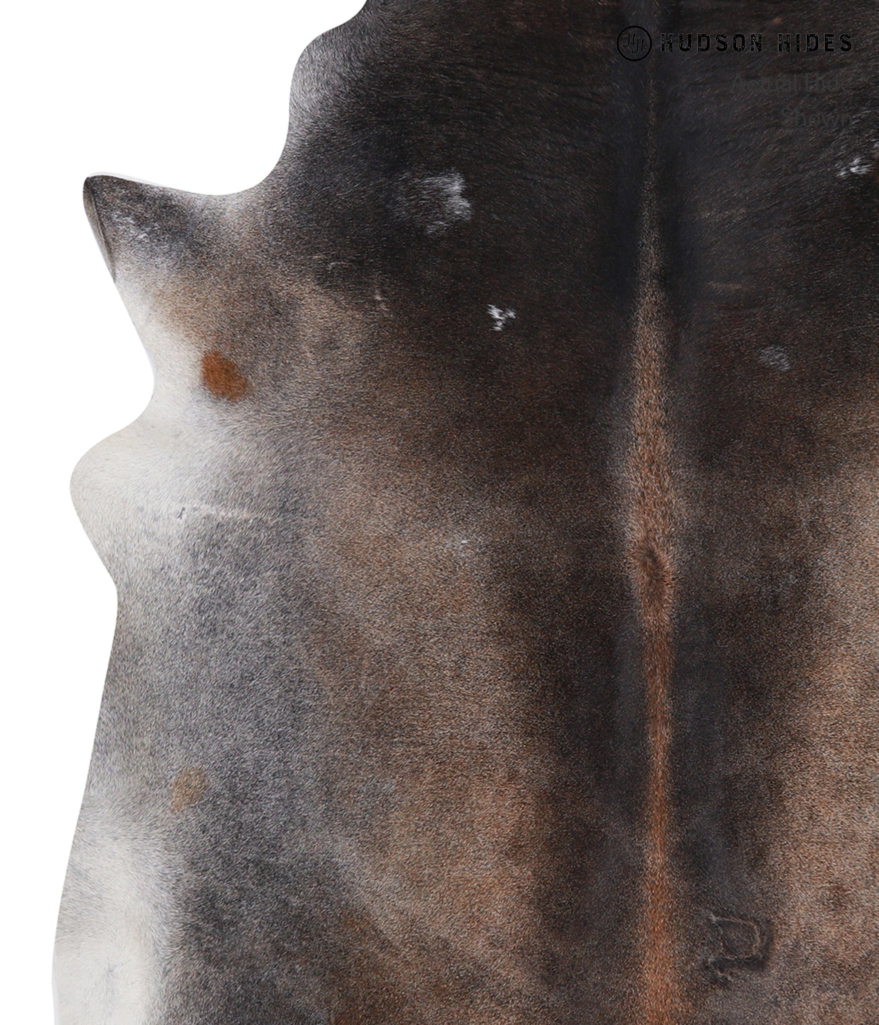 Grey with Beige Cowhide Rug #A5721